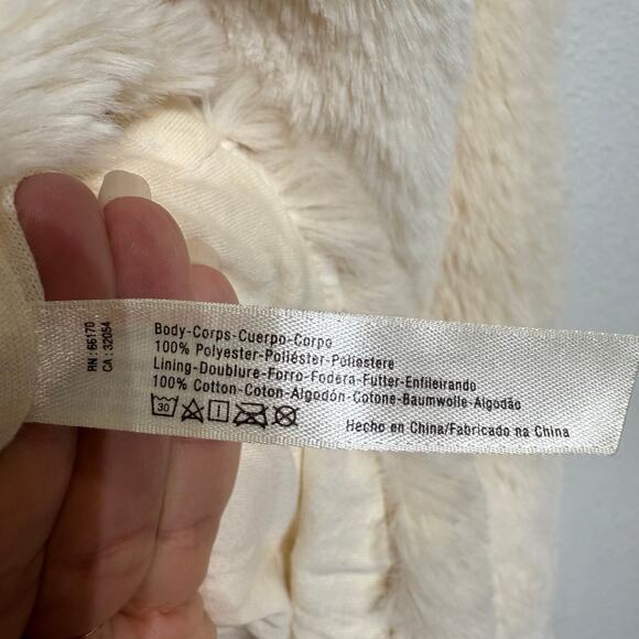 Free People Movement Beige Off the Record Faux Fur Hoodie Sz S - Picture 7 of 13